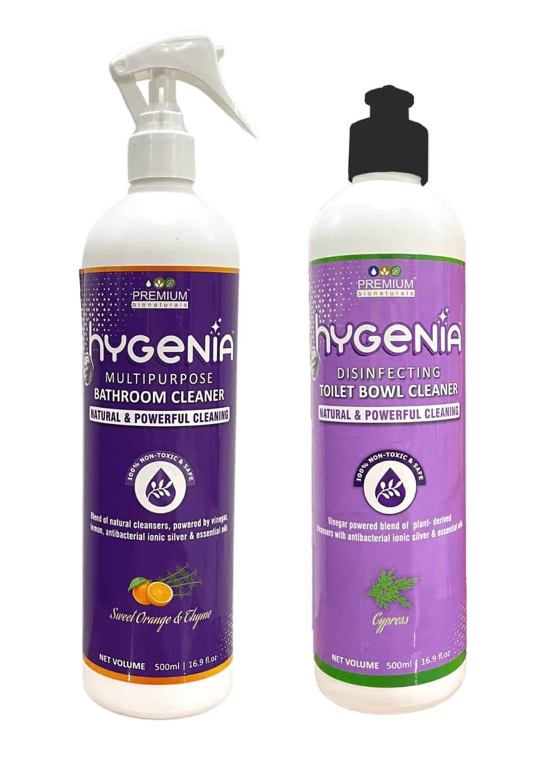 Hygenia Multipurpose Bathroom Cleaner & Disinfecting Toilet Bowl Cleaner – Sweet Orange & Thyme | Cypress 500ml