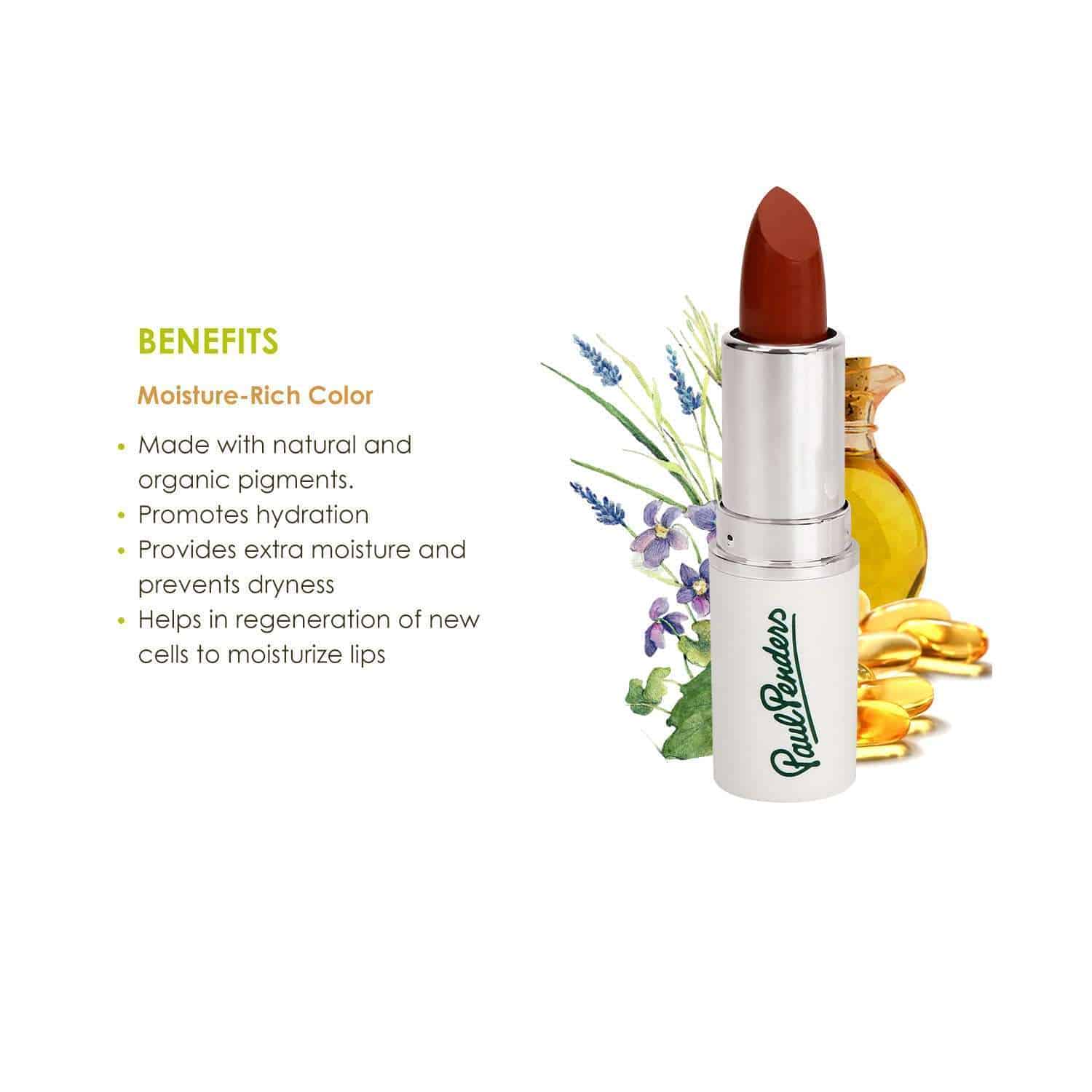 Paul Penders Hand Made Natural Cream Lipstick For A Natural Look | Moisture Rich Colour – Mulberry 4g