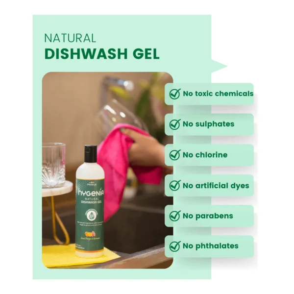 Hygenia Natural Dishwash Gel – Cucumber & Lily 500ml