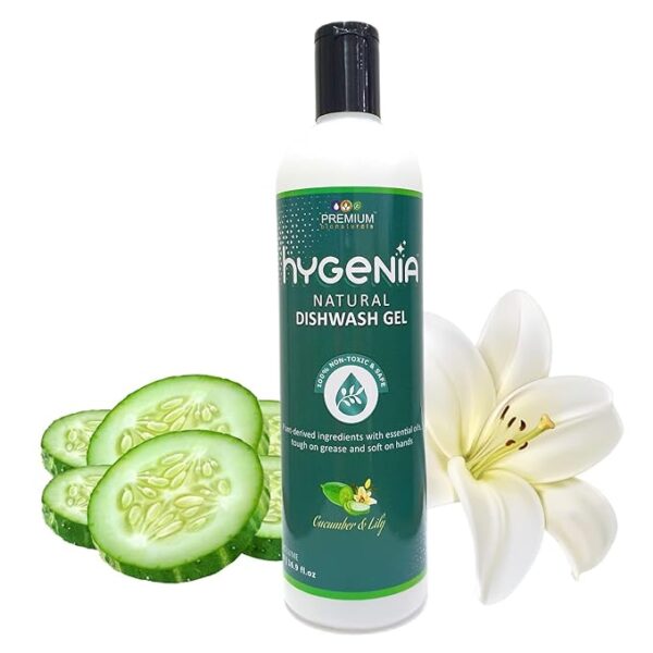 Hygenia Natural Dishwash Gel – Cucumber & Lily | Sweet Orange & Geranium 500ml