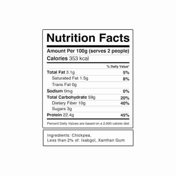 Chickpea Macaroni NF Ingredients
