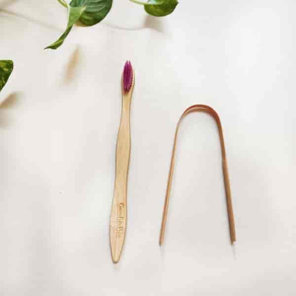 Combo-Bamboo Toothbrush _ Bamboo Tongue Cleaner 4