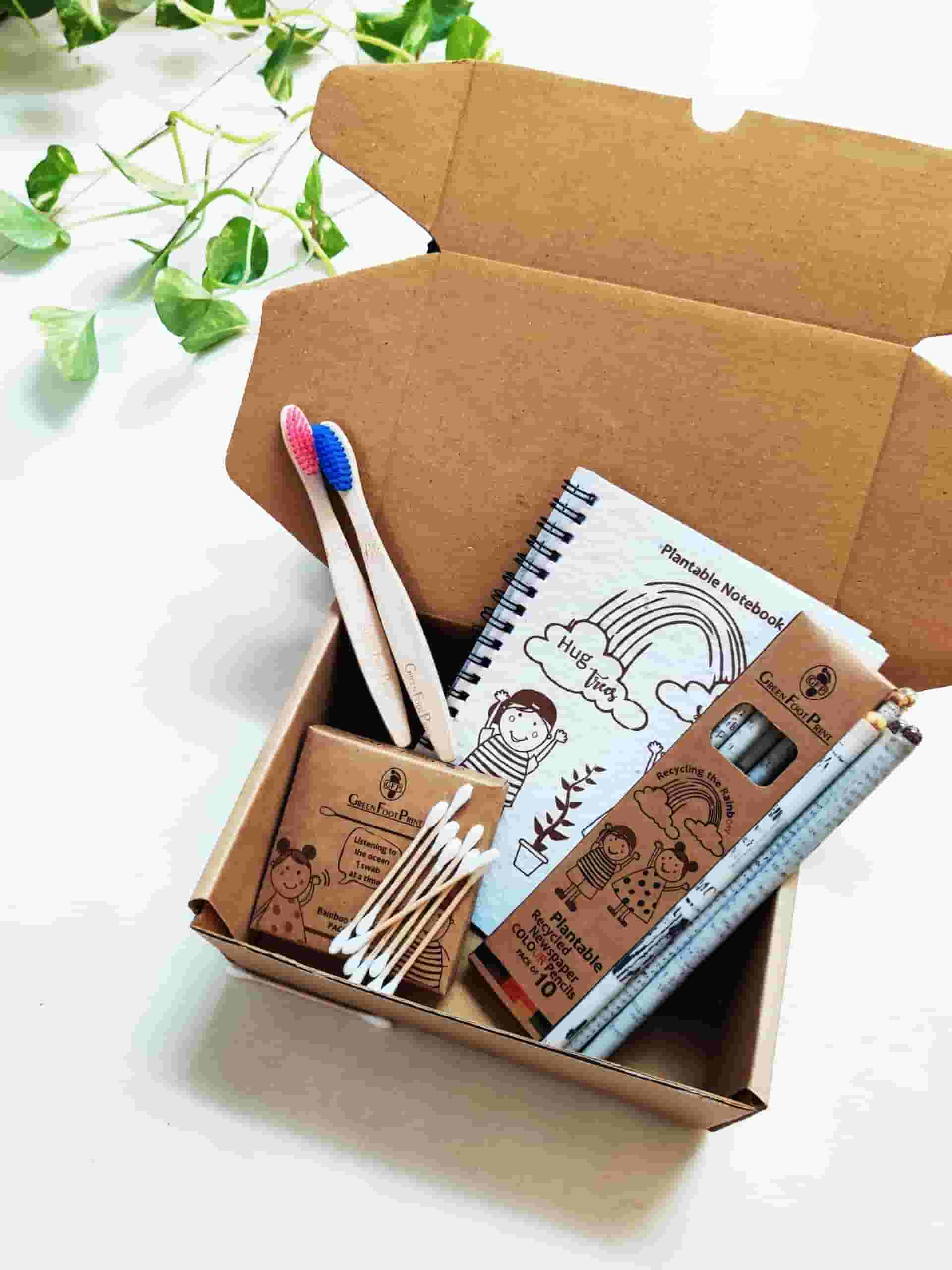 Eco-friendly Personal and Stationery  Kit | Sustainable Gift box  by Green Foot Print.