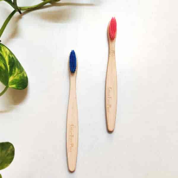 Natural Bamboo Kids Toothbrush (Assorted colours)1