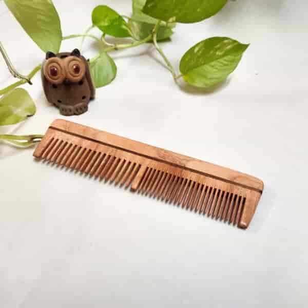 Neem Wood Combs-Handle and Dual teeth 2