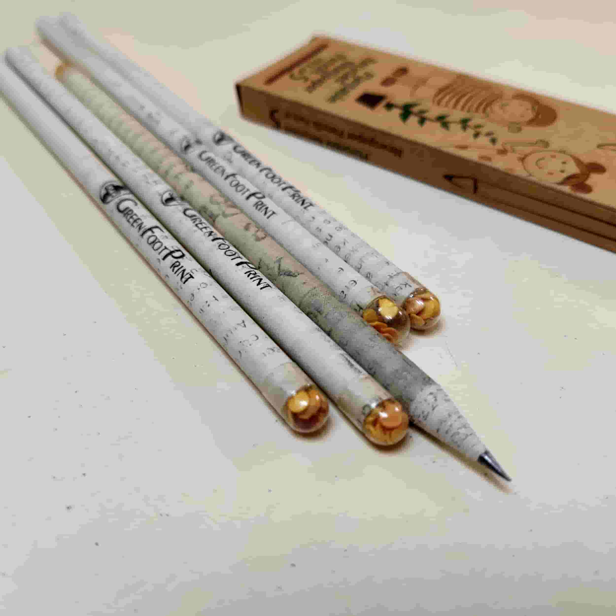 Recycled News paper COLOUR pencils & Plantable Seed pencils