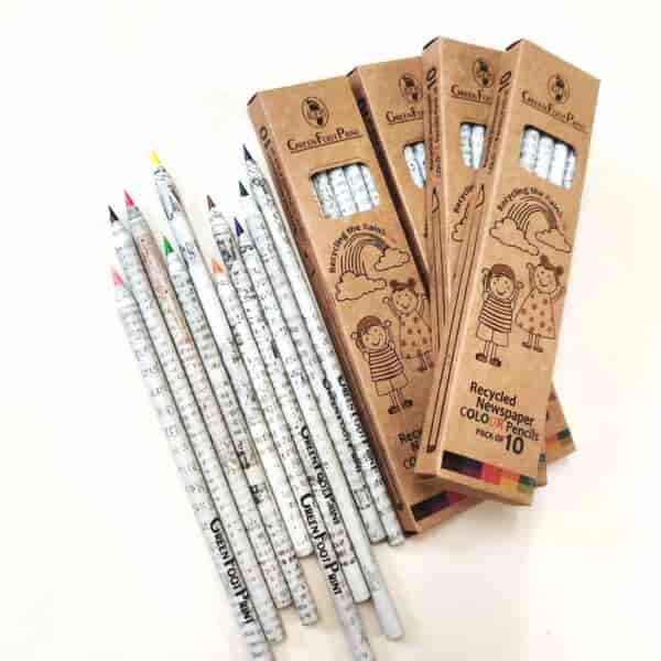 Recycled News paper COLOUR Pencils 6