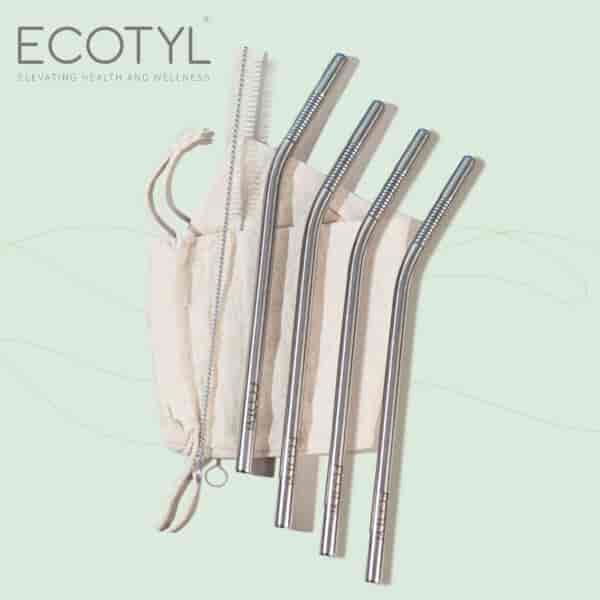 Stainless Steel Straw Bent 6mm Set of 4 Cleaner 1 scaled