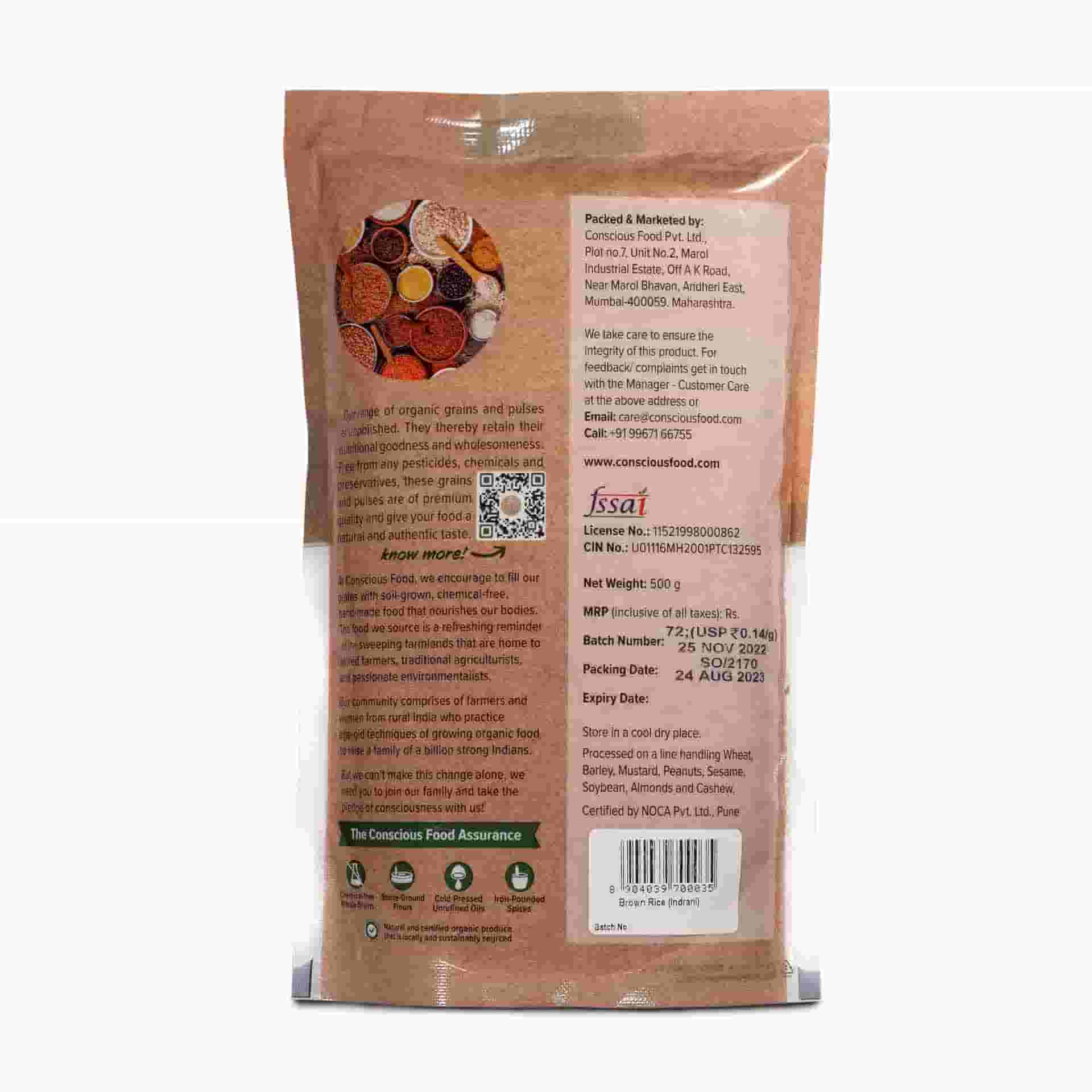 Conscious Food Brown Rice (Indrani,Pack of 2) 500g each
