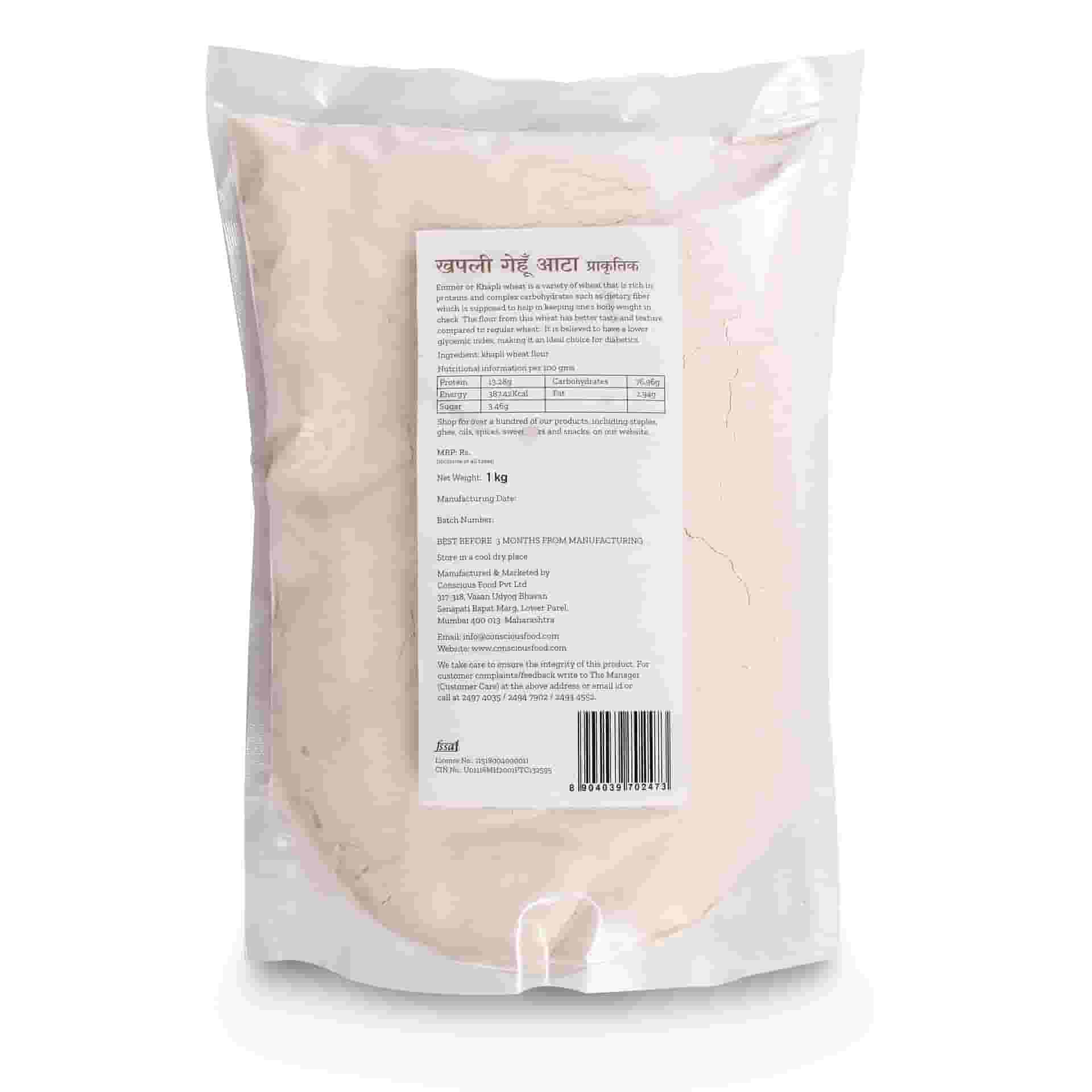 Conscious Food Khapli Wheat Flour 500gm