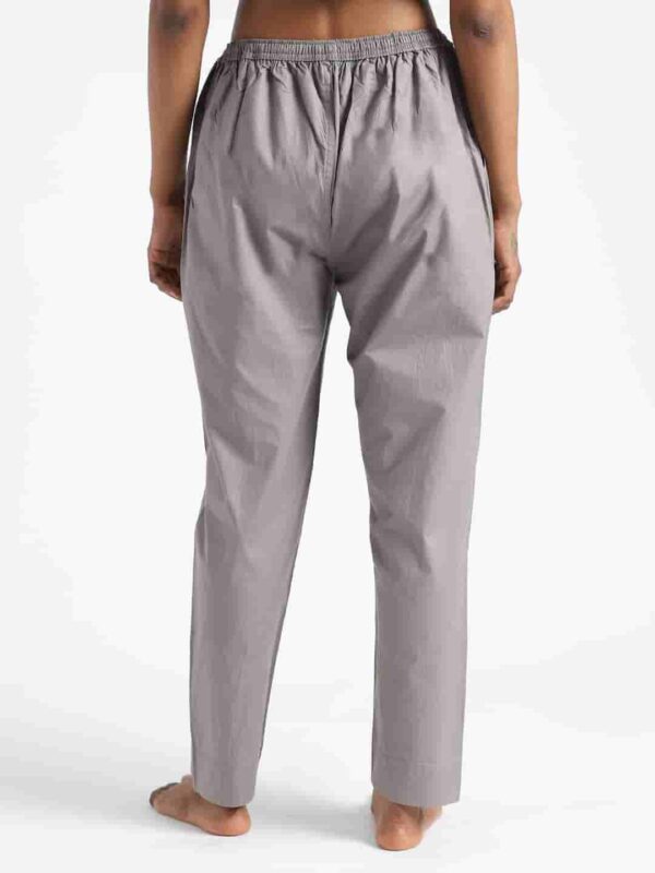 Organic Cotton Natural Dyed Womens Iron Grey Color Slim Fit Pants 3