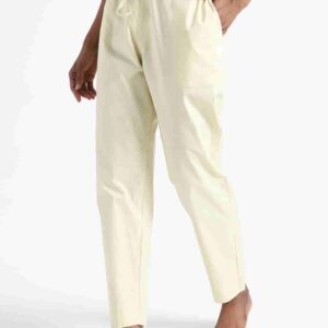 Organic Cotton Natural Dyed Womens Lemon Yellow Color Slim Fit Pants 2
