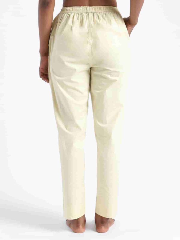 Organic Cotton Natural Dyed Womens Lemon Yellow Color Slim Fit Pants 3