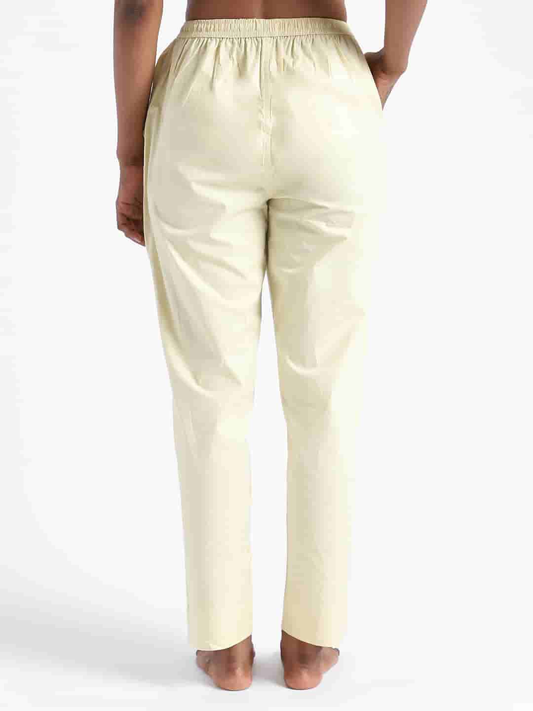 Organic Cotton & Natural Dyed Women’s Lemon Yellow Color Slim Fit Pant by Livbio