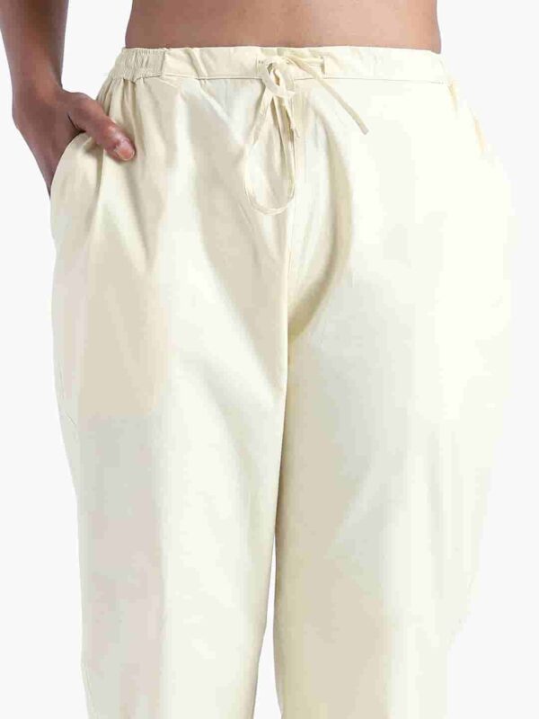 Organic Cotton Natural Dyed Womens Lemon Yellow Color Slim Fit Pants 5