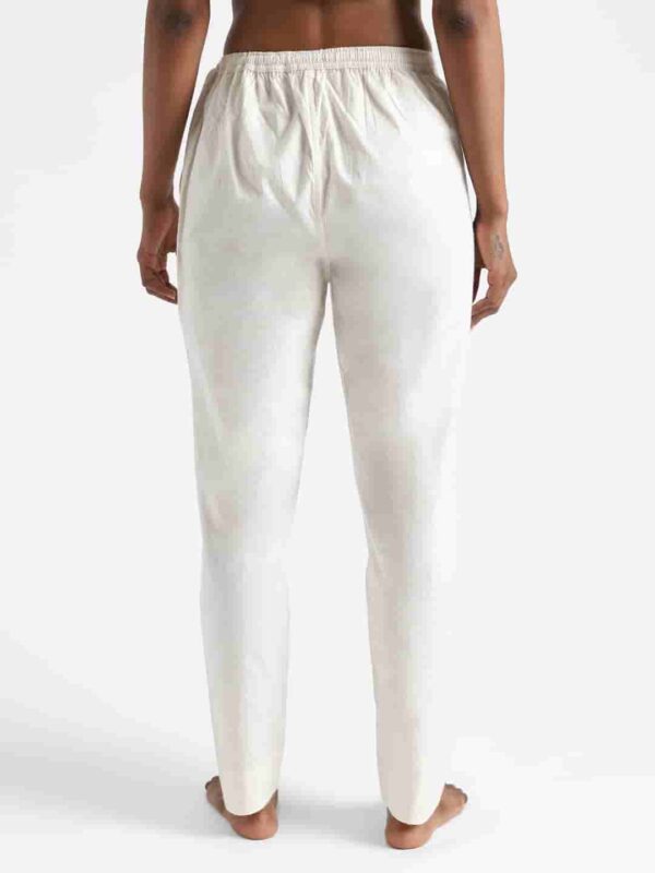 Organic Cotton Natural Dyed Womens Raw White Color Slim Fit Pants 3