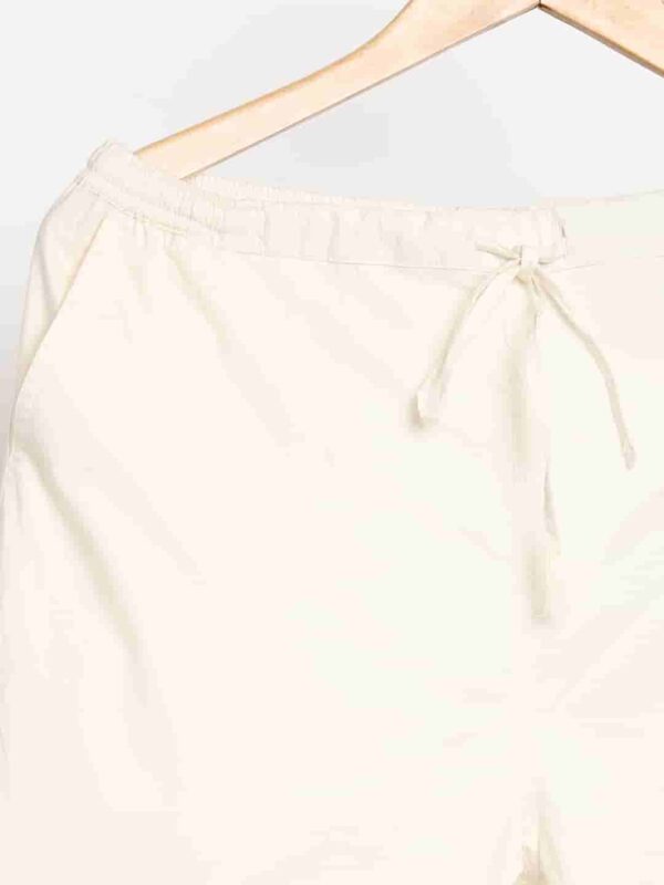Organic Cotton Natural Dyed Womens Raw White Color Slim Fit Pants a