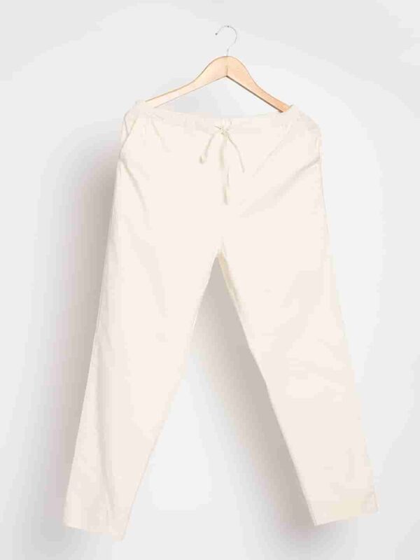 Organic Cotton Natural Dyed Womens Raw White Color Slim Fit Pants b