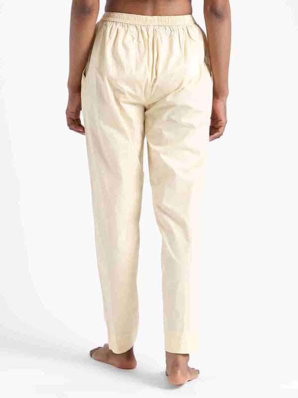 Organic Cotton Natural Dyed Womens Rust Cream Color Slim Fit Pants 3
