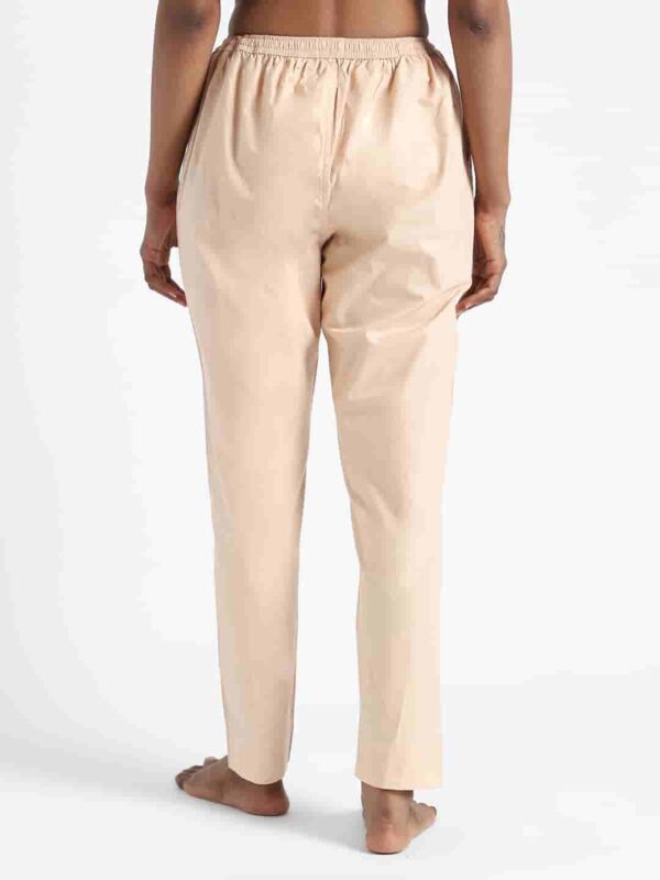 Organic Cotton Natural Dyed Womens Sandal Wood Color Slim Fit Pants 3