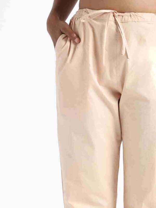 Organic Cotton Natural Dyed Womens Sandal Wood Color Slim Fit Pants 5