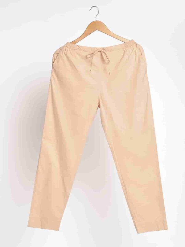 Organic Cotton Natural Dyed Womens Sandal Wood Color Slim Fit Pants 7 1
