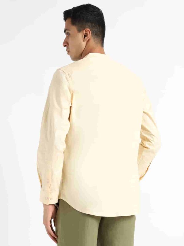 Organic Cotton Naturally Dyed Mens Round Neck Pale Apricot Shirt 3