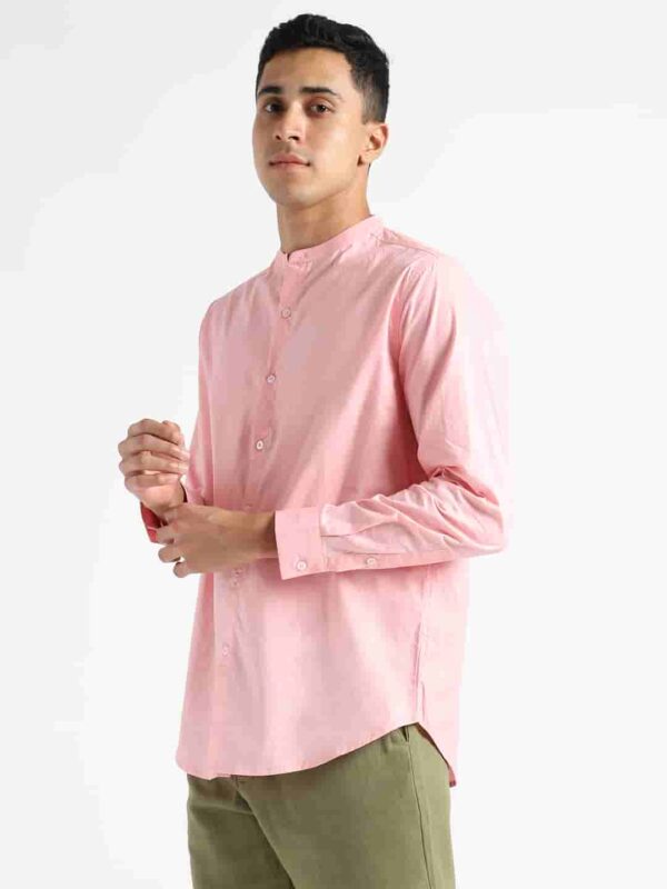 Organic Cotton Naturally Dyed Mens Round Neck Pink Shirt 2