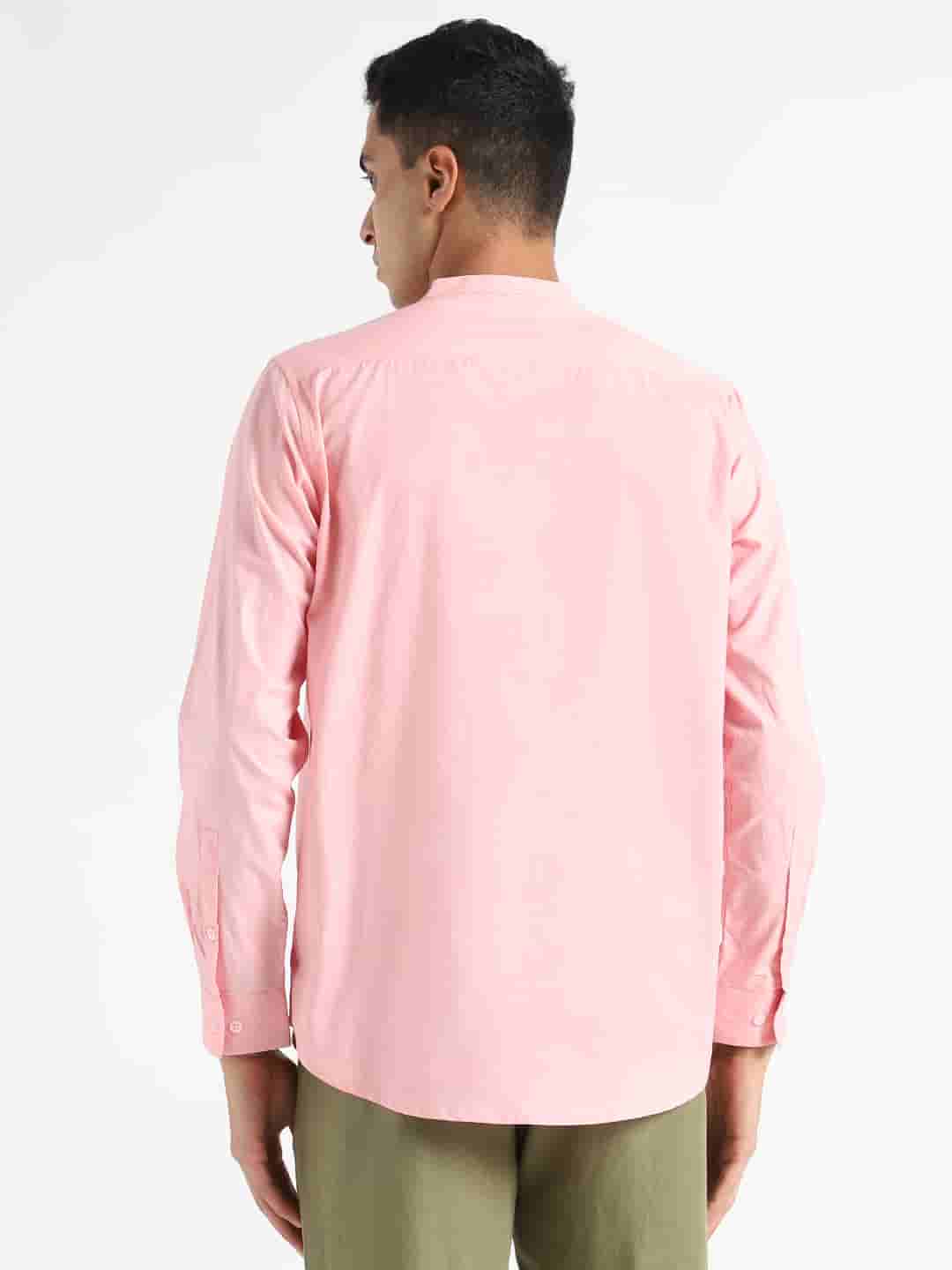 Organic Cotton & Naturally Dyed Mens Round Neck Pink Shirt by Livbio