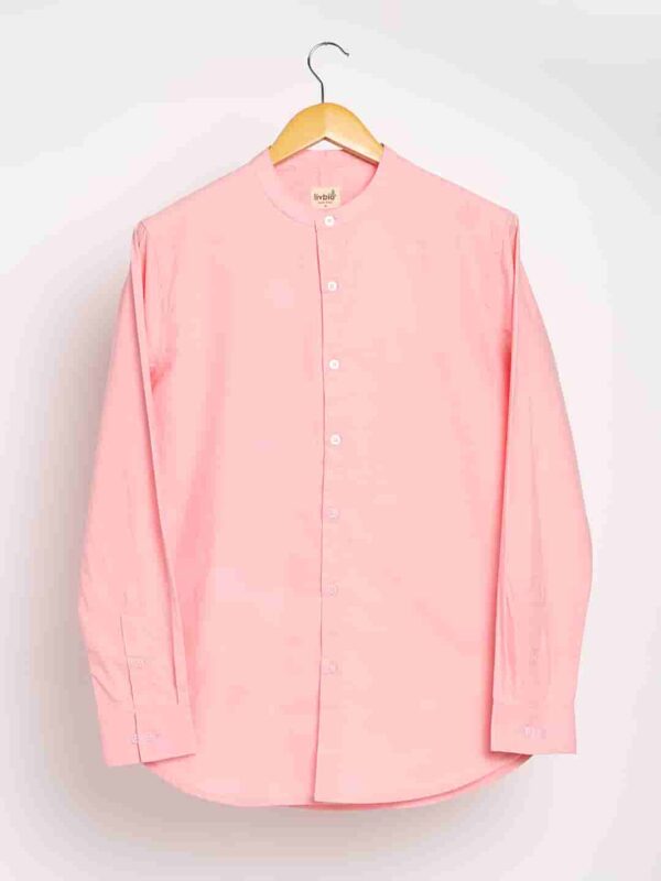 Organic Cotton Naturally Dyed Mens Round Neck Pink Shirt 7 1