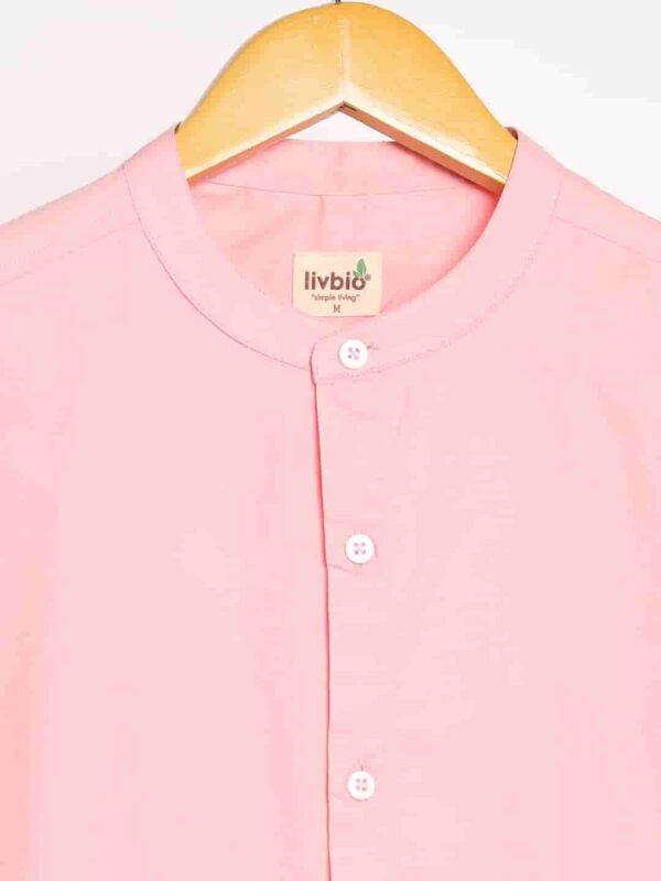 Organic Cotton Naturally Dyed Mens Round Neck Pink Shirt 7 2