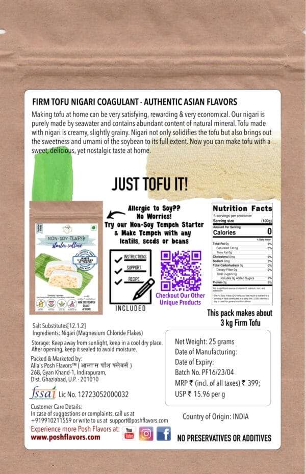 posh flavors tofu nigari coagulant